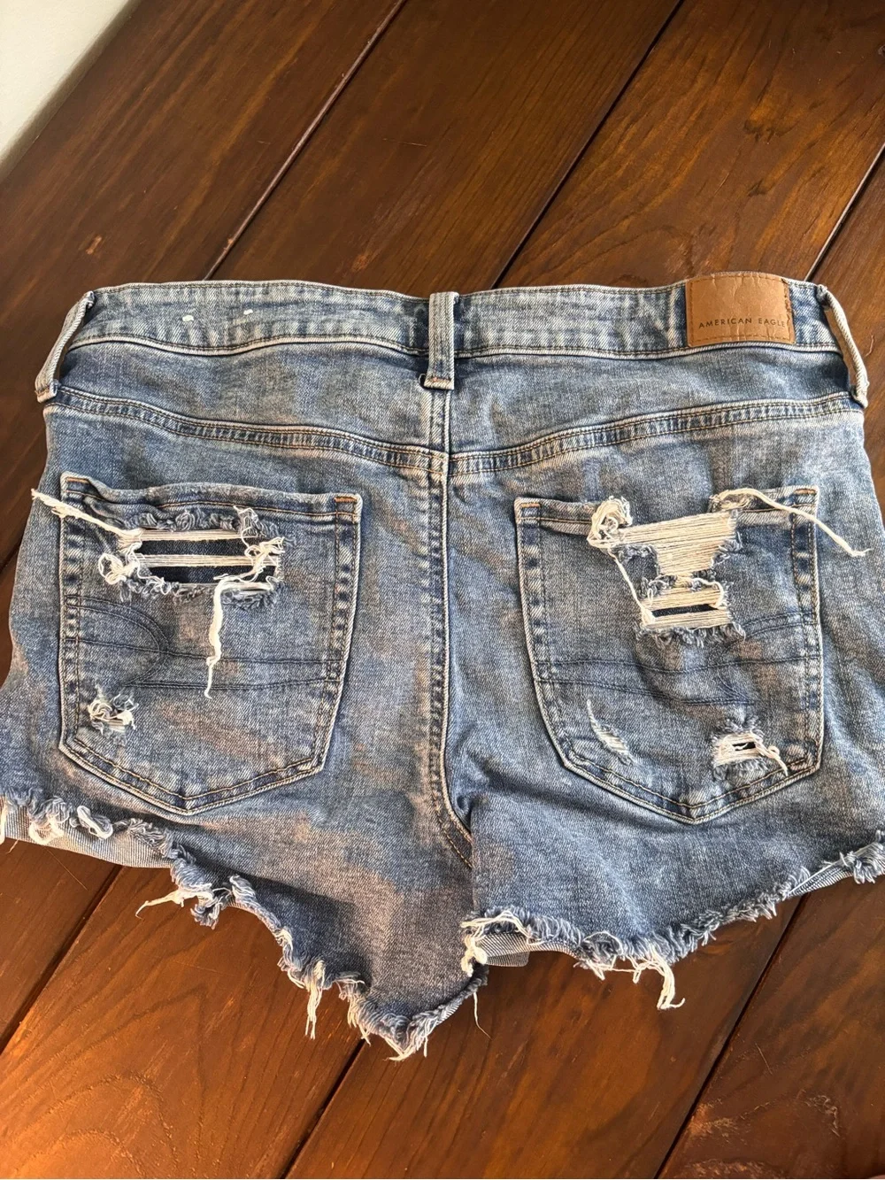 American Eagle Outfitters Jean Shorts Distressed Light Blue SZ 8